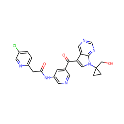 O=C(Cc1ccc(Cl)cn1)Nc1cncc(C(=O)c2cn(C3(CO)CC3)c3ncncc23)c1 ZINC000169708035