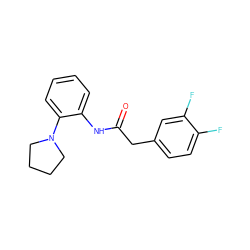 O=C(Cc1ccc(F)c(F)c1)Nc1ccccc1N1CCCC1 ZINC000087052883