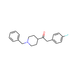 O=C(Cc1ccc(F)cc1)C1CCN(Cc2ccccc2)CC1 ZINC000000014993