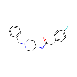 O=C(Cc1ccc(F)cc1)NC1CCN(Cc2ccccc2)CC1 ZINC000013779901