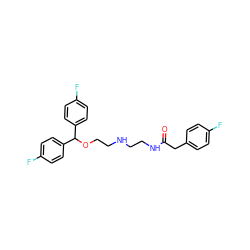 O=C(Cc1ccc(F)cc1)NCCNCCOC(c1ccc(F)cc1)c1ccc(F)cc1 ZINC000013800383