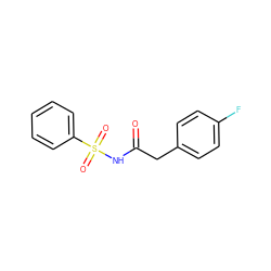 O=C(Cc1ccc(F)cc1)NS(=O)(=O)c1ccccc1 ZINC000046708569