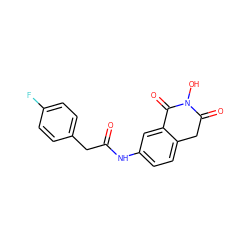 O=C(Cc1ccc(F)cc1)Nc1ccc2c(c1)C(=O)N(O)C(=O)C2 ZINC000040846540