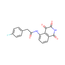 O=C(Cc1ccc(F)cc1)Nc1cccc2c1C(=O)C(=O)NC2=O ZINC000013683228