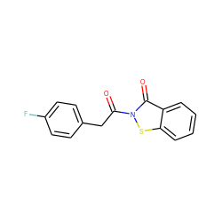 O=C(Cc1ccc(F)cc1)n1sc2ccccc2c1=O ZINC000299829564