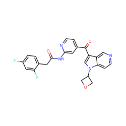 O=C(Cc1ccc(F)cc1F)Nc1cc(C(=O)c2cn(C3COC3)c3ccncc23)ccn1 ZINC001772592487