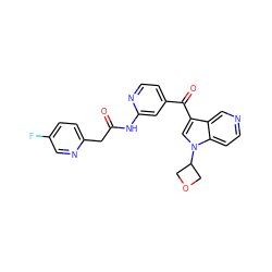 O=C(Cc1ccc(F)cn1)Nc1cc(C(=O)c2cn(C3COC3)c3ccncc23)ccn1 ZINC001772570198