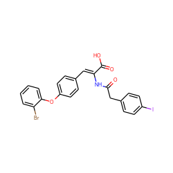 O=C(Cc1ccc(I)cc1)N/C(=C\c1ccc(Oc2ccccc2Br)cc1)C(=O)O ZINC000028520701