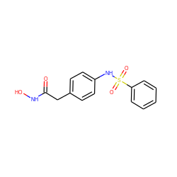 O=C(Cc1ccc(NS(=O)(=O)c2ccccc2)cc1)NO ZINC000026726729