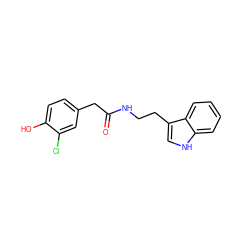 O=C(Cc1ccc(O)c(Cl)c1)NCCc1c[nH]c2ccccc12 ZINC000060324847