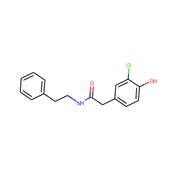 O=C(Cc1ccc(O)c(Cl)c1)NCCc1ccccc1 ZINC000045368285