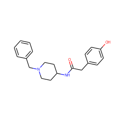 O=C(Cc1ccc(O)cc1)NC1CCN(Cc2ccccc2)CC1 ZINC000013779914