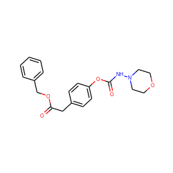 O=C(Cc1ccc(OC(=O)NN2CCOCC2)cc1)OCc1ccccc1 ZINC000029465559