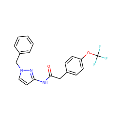 O=C(Cc1ccc(OC(F)(F)F)cc1)Nc1ccn(Cc2ccccc2)n1 ZINC000520016397