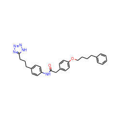 O=C(Cc1ccc(OCCCCc2ccccc2)cc1)Nc1ccc(CCCc2nnn[nH]2)cc1 ZINC000013804901