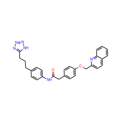 O=C(Cc1ccc(OCc2ccc3ccccc3n2)cc1)Nc1ccc(CCCc2nnn[nH]2)cc1 ZINC000013804881