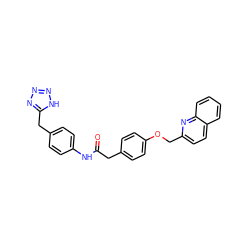 O=C(Cc1ccc(OCc2ccc3ccccc3n2)cc1)Nc1ccc(Cc2nnn[nH]2)cc1 ZINC000013804890