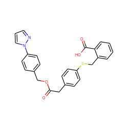 O=C(Cc1ccc(SCc2ccccc2C(=O)O)cc1)OCc1ccc(-n2cccn2)cc1 ZINC000114960344