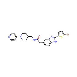 O=C(Cc1ccc2[nH]c(-c3ccc(Br)s3)nc2c1)NCC1CCN(c2ccncc2)CC1 ZINC000027208137