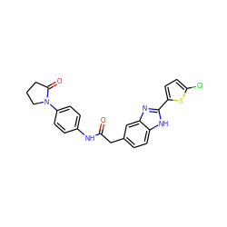 O=C(Cc1ccc2[nH]c(-c3ccc(Cl)s3)nc2c1)Nc1ccc(N2CCCC2=O)cc1 ZINC000027212084