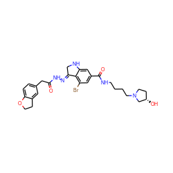 O=C(Cc1ccc2c(c1)CCO2)N/N=C1\CNc2cc(C(=O)NCCCCN3CC[C@H](O)C3)cc(Br)c21 ZINC001772649644