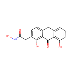 O=C(Cc1ccc2c(c1O)C(=O)c1c(O)cccc1C2)NO ZINC000013606192