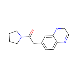 O=C(Cc1ccc2nccnc2c1)N1CCCC1 ZINC000045498583