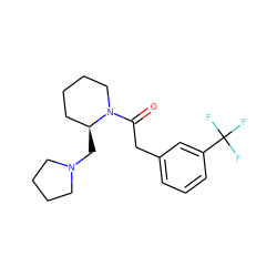 O=C(Cc1cccc(C(F)(F)F)c1)N1CCCC[C@@H]1CN1CCCC1 ZINC000003775806