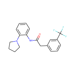 O=C(Cc1cccc(C(F)(F)F)c1)Nc1ccccc1N1CCCC1 ZINC000007107178