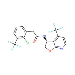 O=C(Cc1cccc(C(F)(F)F)c1Cl)N[C@@H]1COc2nccc(C(F)(F)F)c21 ZINC000146759510