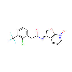 O=C(Cc1cccc(C(F)(F)F)c1Cl)N[C@H]1COc2c1ccc[n+]2[O-] ZINC000146666893