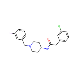 O=C(Cc1cccc(Cl)c1)NC1CCN(Cc2cccc(I)c2)CC1 ZINC000013470646