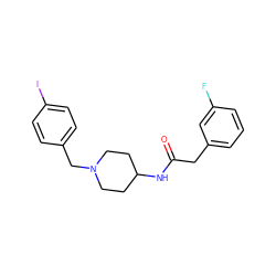 O=C(Cc1cccc(F)c1)NC1CCN(Cc2ccc(I)cc2)CC1 ZINC000013470643