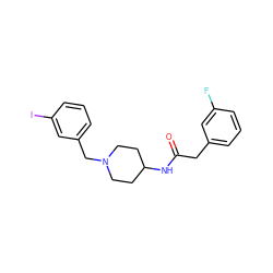 O=C(Cc1cccc(F)c1)NC1CCN(Cc2cccc(I)c2)CC1 ZINC000013470640