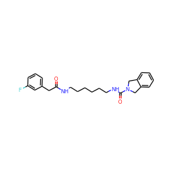 O=C(Cc1cccc(F)c1)NCCCCCCNC(=O)N1Cc2ccccc2C1 ZINC000166455001