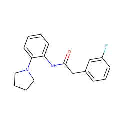 O=C(Cc1cccc(F)c1)Nc1ccccc1N1CCCC1 ZINC000018839500