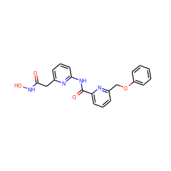 O=C(Cc1cccc(NC(=O)c2cccc(COc3ccccc3)n2)n1)NO ZINC000028462226