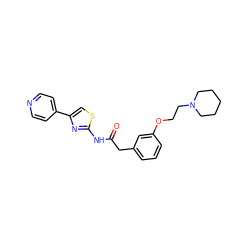 O=C(Cc1cccc(OCCN2CCCCC2)c1)Nc1nc(-c2ccncc2)cs1 ZINC000202490282