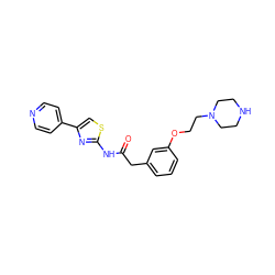 O=C(Cc1cccc(OCCN2CCNCC2)c1)Nc1nc(-c2ccncc2)cs1 ZINC000202488817