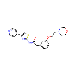 O=C(Cc1cccc(OCCN2CCOCC2)c1)Nc1nc(-c2ccncc2)cs1 ZINC000202488969