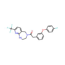 O=C(Cc1cccc(Oc2ccc(F)cc2)c1)N1CCNc2nc(C(F)(F)F)ccc2C1 ZINC000103266046