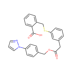 O=C(Cc1cccc(SCc2ccccc2C(=O)O)c1)OCc1ccc(-n2cccn2)cc1 ZINC000114965989