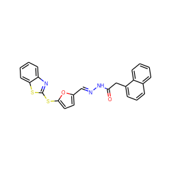 O=C(Cc1cccc2ccccc12)N/N=C/c1ccc(Sc2nc3ccccc3s2)o1 ZINC000002186684