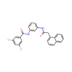 O=C(Cc1cccc2ccccc12)Nc1cccc(NC(=O)c2cc(Cl)cc(Cl)c2)c1 ZINC000013493819