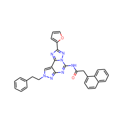 O=C(Cc1cccc2ccccc12)Nc1nc2nn(CCc3ccccc3)cc2c2nc(-c3ccco3)nn12 ZINC000013527379