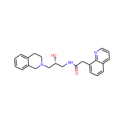 O=C(Cc1cccc2cccnc12)NC[C@@H](O)CN1CCc2ccccc2C1 ZINC000159283338