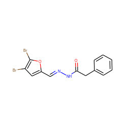 O=C(Cc1ccccc1)N/N=C/c1cc(Br)c(Br)o1 ZINC000001229807