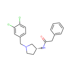 O=C(Cc1ccccc1)N[C@@H]1CCN(Cc2ccc(Cl)c(Cl)c2)C1 ZINC000013586751