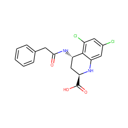 O=C(Cc1ccccc1)N[C@H]1C[C@H](C(=O)O)Nc2cc(Cl)cc(Cl)c21 ZINC000000597479