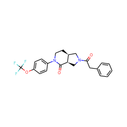 O=C(Cc1ccccc1)N1C[C@H]2C(=O)N(c3ccc(OC(F)(F)F)cc3)CC[C@H]2C1 ZINC000096169498